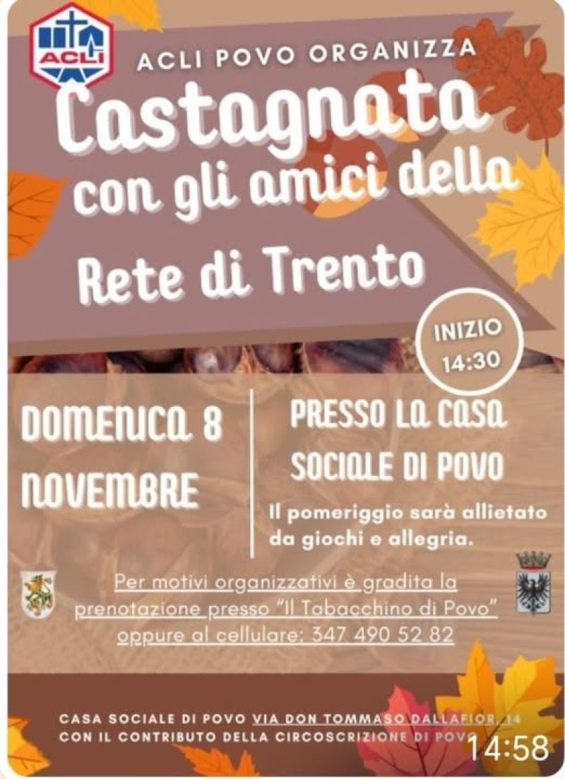 CASTAGNATA CON GLI AMICI DELLA RETE DI TRENTO - ACLI POVO - POVO (TN)