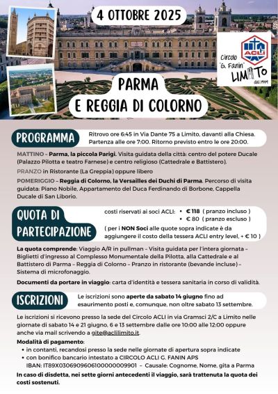 Parma e Reggia di Colorno - Genova - Circolo Acli Fanin (GE)