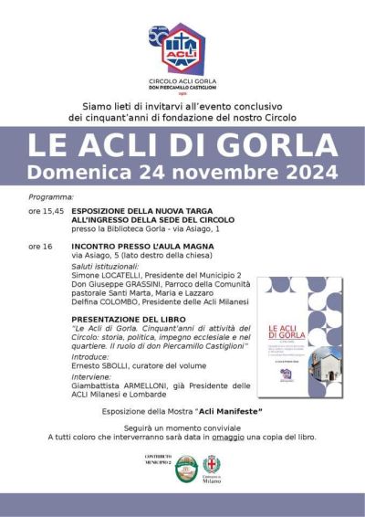 Evento conclusivo dei cinquant'anni di fondazione del circolo - Circolo Acli Gorla (MI)