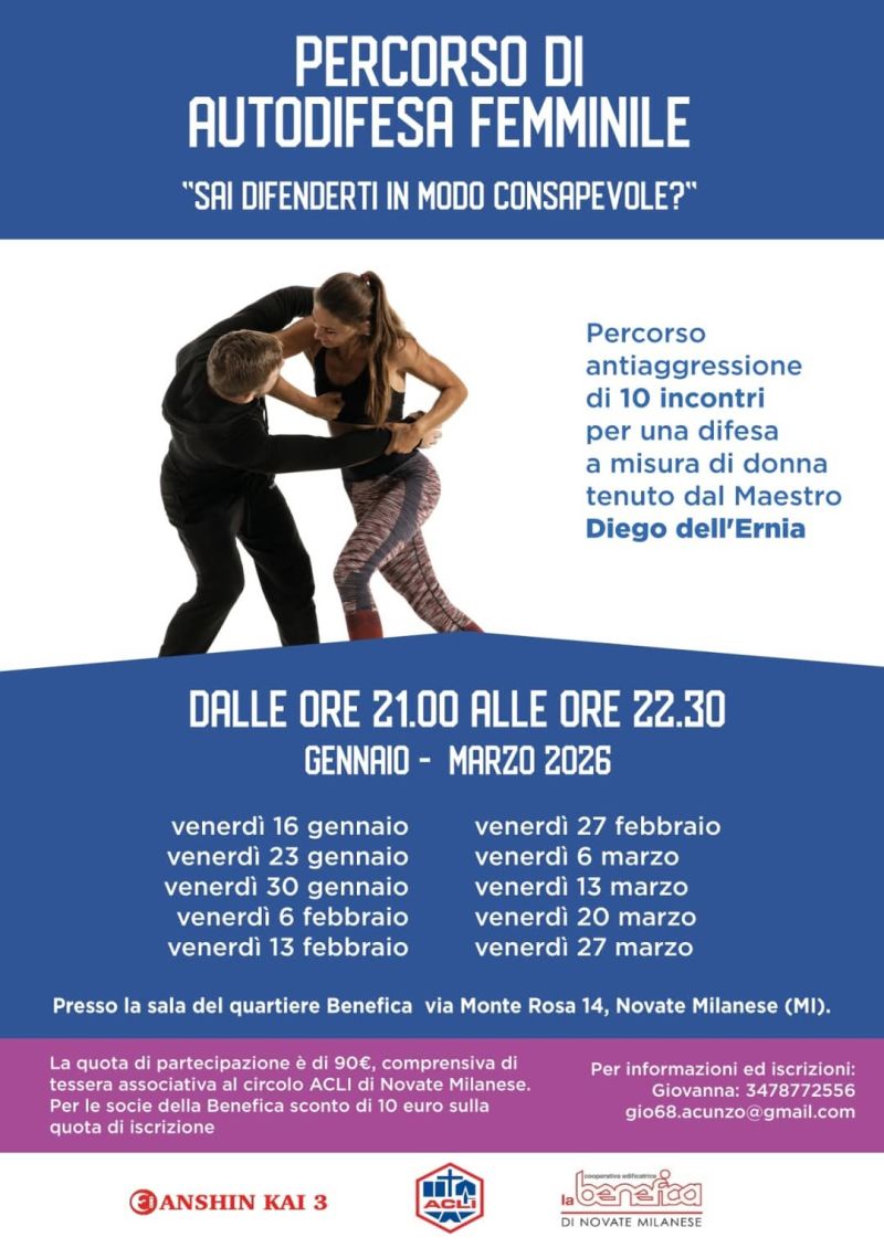 Percorso di autodifesa femminile - Novate Milanese - Circolo Acli Novate Milanese (MI)