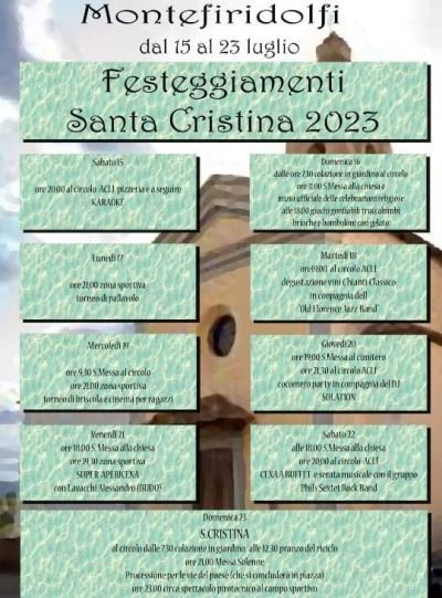 Festeggiamenti Santa Cristina 2023 - Circolo Acli Montefiridolfi (FI)