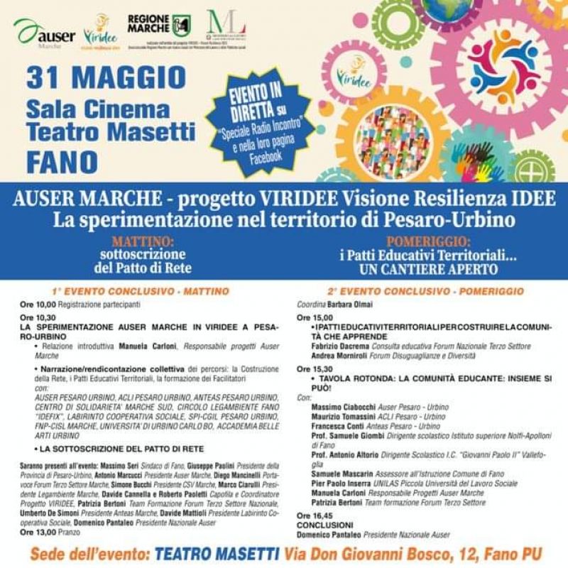 AUSER MARCHE: progetto VIRIDEE - Acli Pesaro Urbino (PU)
