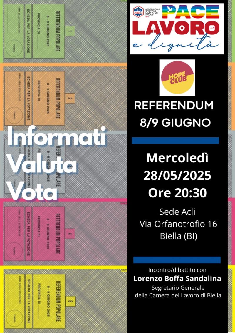 Informati, valuta, vota - Acli Biella (Biella)