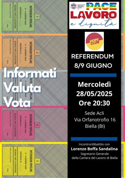 Informati, valuta, vota - Acli Biella (Biella)