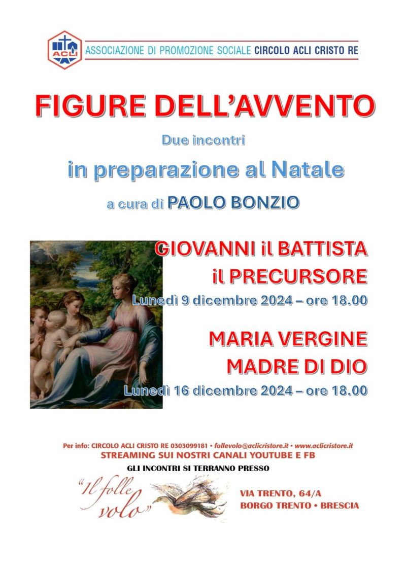 Figure dell'Avvento: Giovanni il Battista, il Precursore - Circolo Acli Cristo Re (BS)