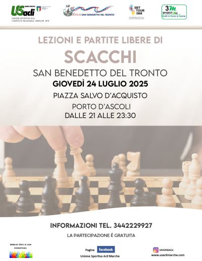 Lezioni e partite libere di scacchi - San Benedetto del Tronto - US Acli Marche
