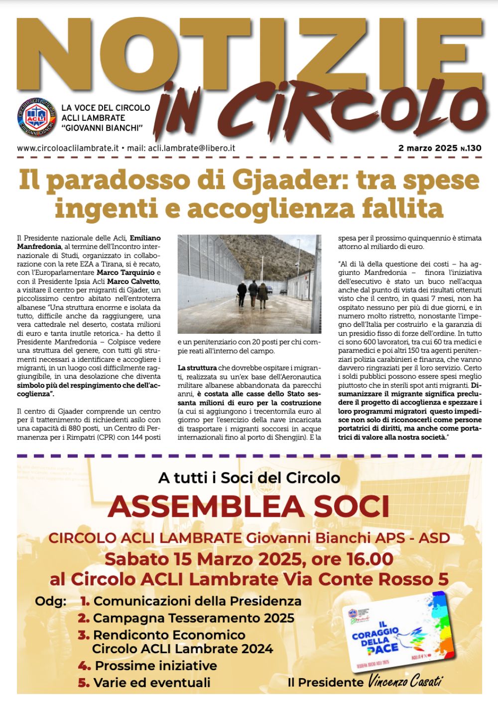 Notizie in Circolo (n.130) - Circolo Acli Lambrate (MI)