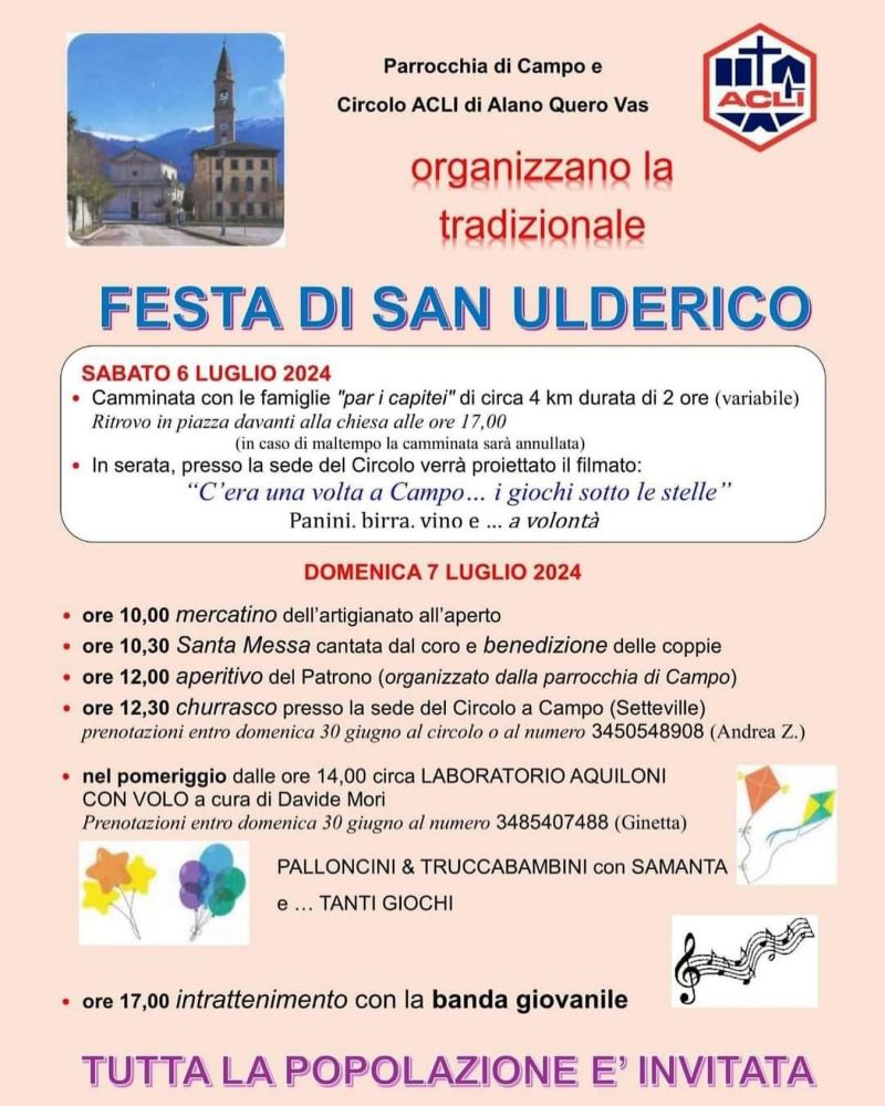 Festa di San Ulderico - Circolo Acli Alano Quero Vas (VE)