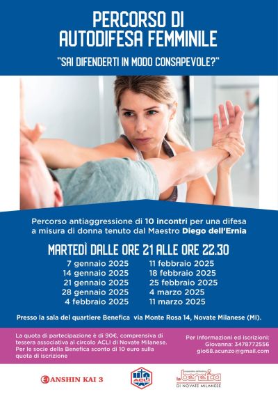 Percorso di autodifesa femminile - Circolo Acli Novate Milanese (MI)