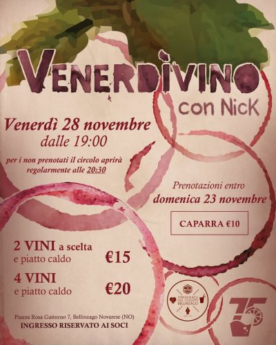VENERDÌVINO - Bellinzago (NO) - Circolo Acli Bellinzago (NO)