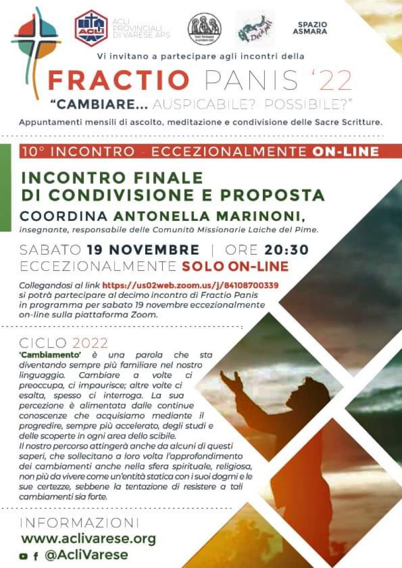 Fractio Panis '22: Incontro finale di condivisione e proposta - Acli Varese (VA)
