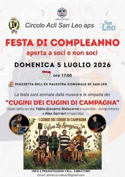 FESTA DI COMPLEANNO - CIRCOLO ACLI SAN LEO (RN)