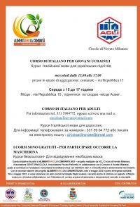 Corso di italiano per giovani ucraini - Circolo Acli Novate Milanese (MI)