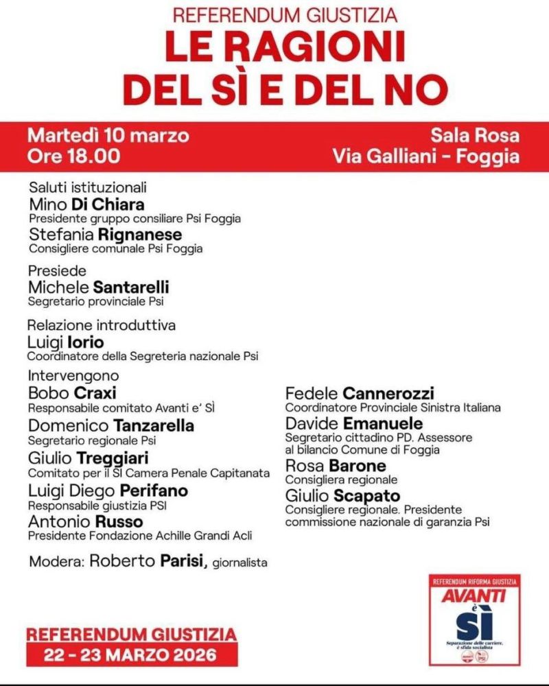 LE RAGIONI DEL SI E DEL NO - FOGGIA