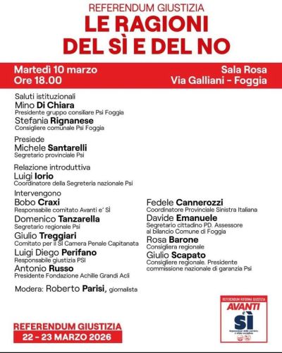 LE RAGIONI DEL SI E DEL NO - FOGGIA