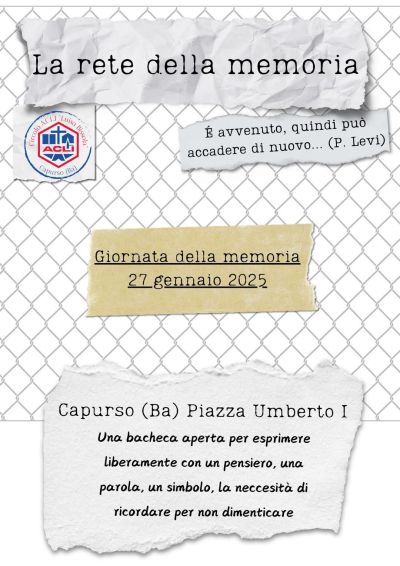 La rete della memoria - Circolo Acli Luisa Bissola (BA)
