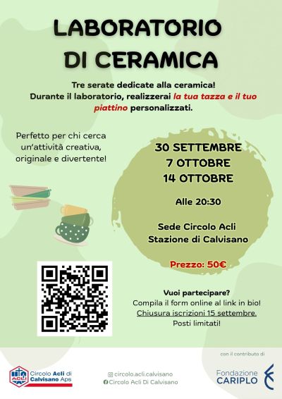 Laboratorio di Ceramica - Calvisano (BS) - Circolo Acli Calvisano (BS)
