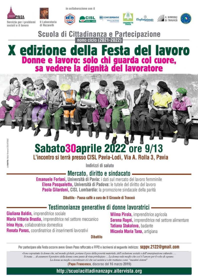 X Edizione della festa del lavoro. Donne e lavoro - Acli Pavia (PV)