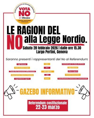 LE RAGIONI DEL NO ALLA LEGGE NORDIO - GENOVA