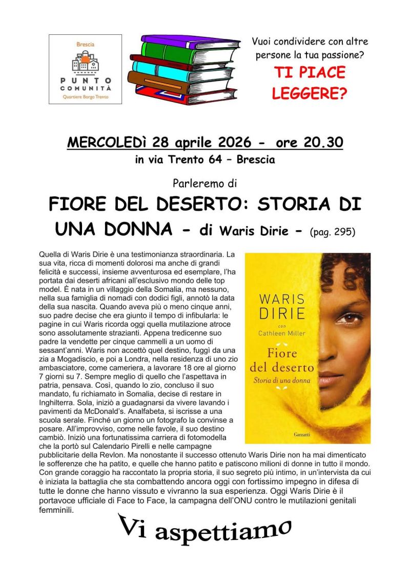 LEGGERE INSIEME - FIORE DEL DESERTO: STORIA DI UNA DONNA - BORGO TRENTO (BS) - CIRCOLO ACLI CRISTO RE (BS)