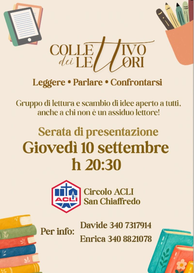 COLLETTIVO DEI LETTORI SERATA DI PRESENTAZIONE - BUSCA (CN) - CIRCOLO ACLI SAN CHIAFFREDO (CN)
