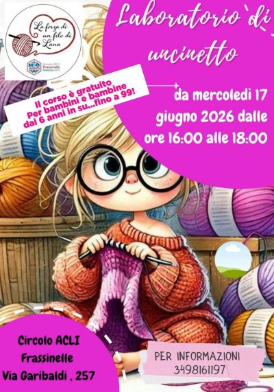 LABORATORIO DI UNCINETTO - CIRCOLO ACLI FRASSINELLE - FRASSINELLE POLESINE (RO)