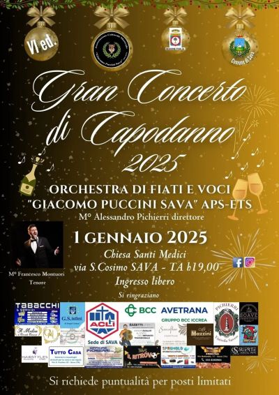 Gran Concerto di Capodanno 2025 - Circolo Acli Giovanni Paolo II di Sava (TA)