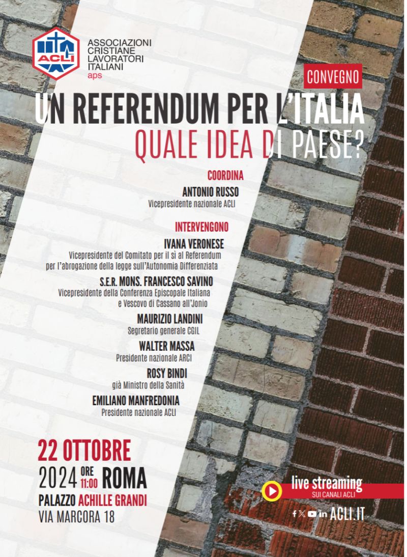 Convegno "Un referendum per l'Italia. Quale idea di Paese?"