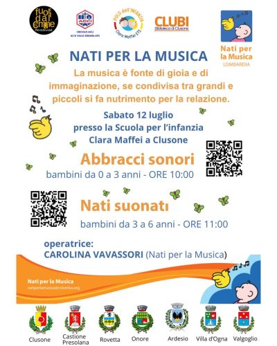 Nati per la musica - Clusone, Castione Presolana, Rovetta, Onore, Ardesio, Villa d'Ogna, Valgoglio - Circolo Acli Alta Valee Seriana (BG)