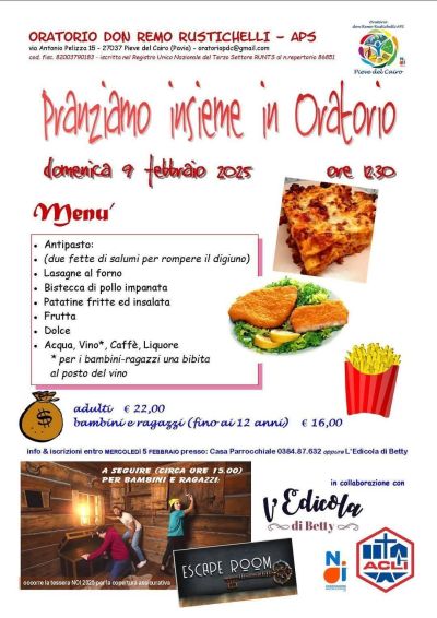 Pranziamo insieme in oratorio - Acli Pavia (Pavia)