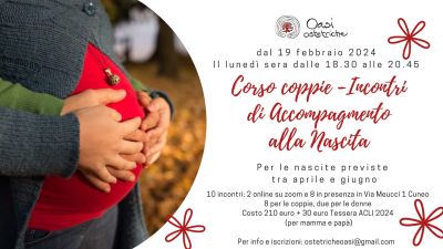 Corso coppie: Incontri di accompagnamento alla nascita - Ass. &quot;Oasi Ostetriche&quot; aff. Acli Cuneo (CN)