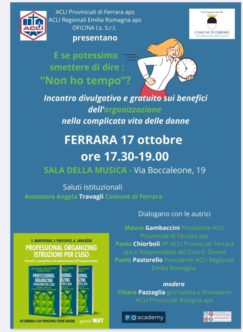 E se potessimo smettere di dire: "Non ho tempo"? - Ferrara - Acli Ferrara (FE)