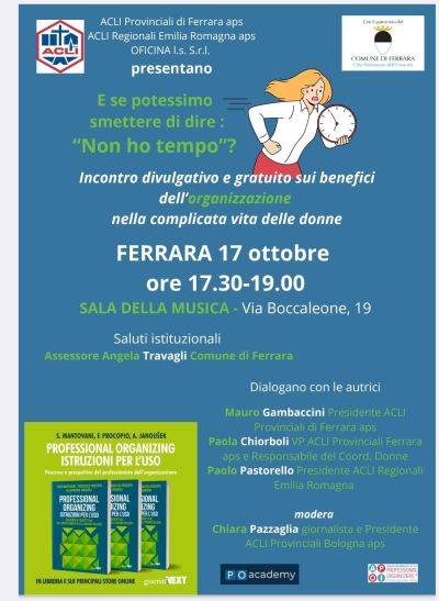 E se potessimo smettere di dire: "Non ho tempo"? - Ferrara - Acli Ferrara (FE)