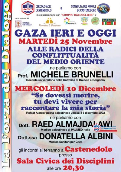 Gaza ieri e oggi - Castenedolo (BS) - Circolo Acli Castenedolo (BS)