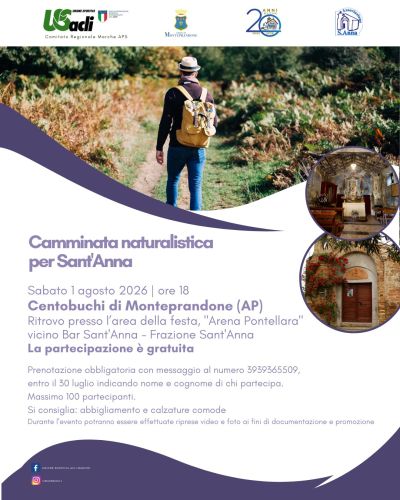 CAMMINATA NATURALISTICA PER SANT'ANNA - CENTOBUCHI DI MONTEPRANDONE (AP) - US ACLI MARCHE