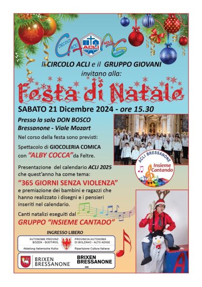 Festa di Natale - Circolo Acli Bressanone (BZ)