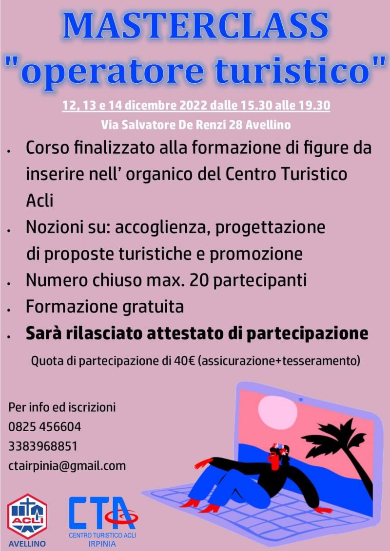 Masterclass "Operatore Turistico" - Acli Avellino (AV)