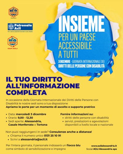 Insieme per un paese accessibile a tutti - Alessandria - Acli Alessandria (AL)