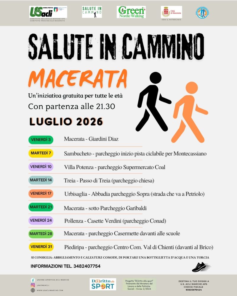 SALUTE IN CAMMINO - US ACLI MARCHE - US ACLI MACERATA - MACERATA (MC)