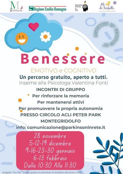Benessere emotivo e cognitivo - Montegridolfo (RN) - Circolo Acli Ali di Farfalle (RN)