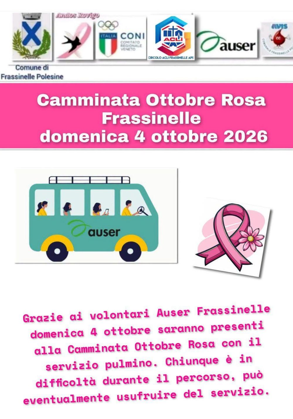 CAMMINATA OTTOBRE ROSA - FRASSINELLE POLESINE (RO) - CIRCOLO ACLI FRASSINELLE POLESINE (RO)