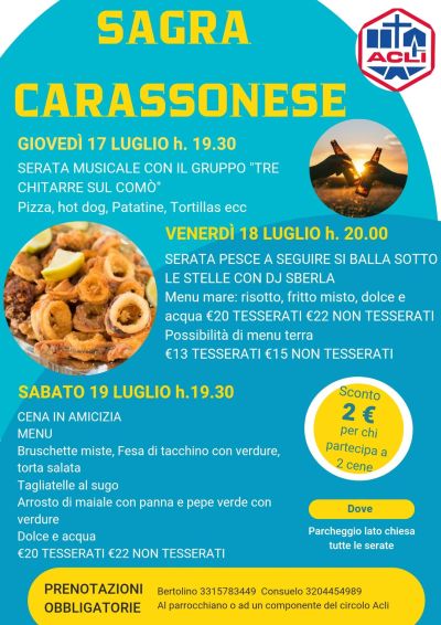 Sagra Carassonese - Carassone (CN) - Circolo Acli Carassone (CN)