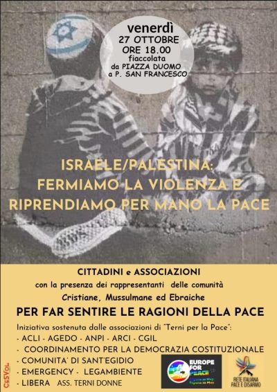 Israele/Palestina: Fermiamo la violenza e riprendiamo per mano la pace - Acli Terni (TR)