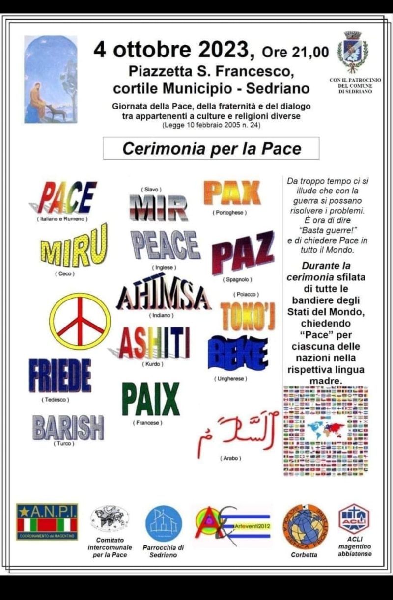 Cerimonia per la Pace - Circoli Acli del Magentino e Abbiatense (MI)