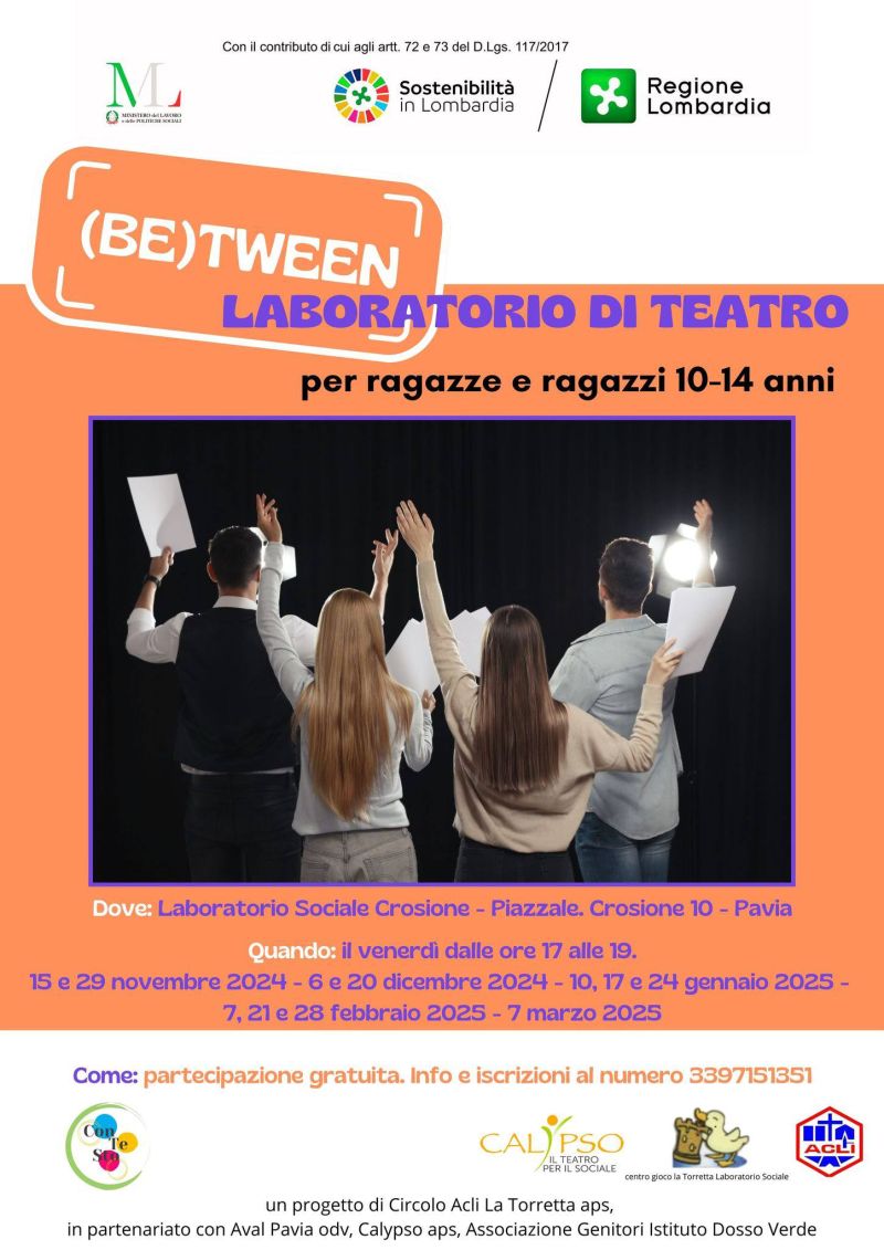 Laboratorio di teatro per ragazze e ragazzi 10-14 anni - Circolo Acli La Torretta e Acli Pavia (PV)