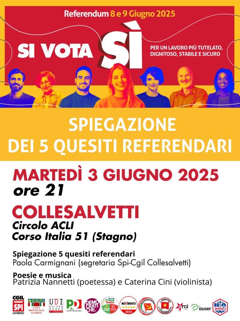 Si vota sì. Spiegazione dei 5 requisiti referendari, Acli Livorno (Li)