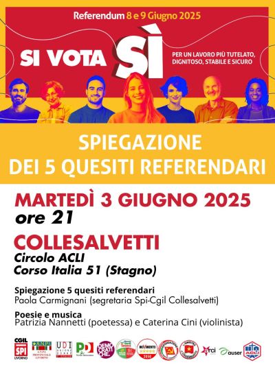Si vota sì. Spiegazione dei 5 requisiti referendari, Acli Livorno (Li)