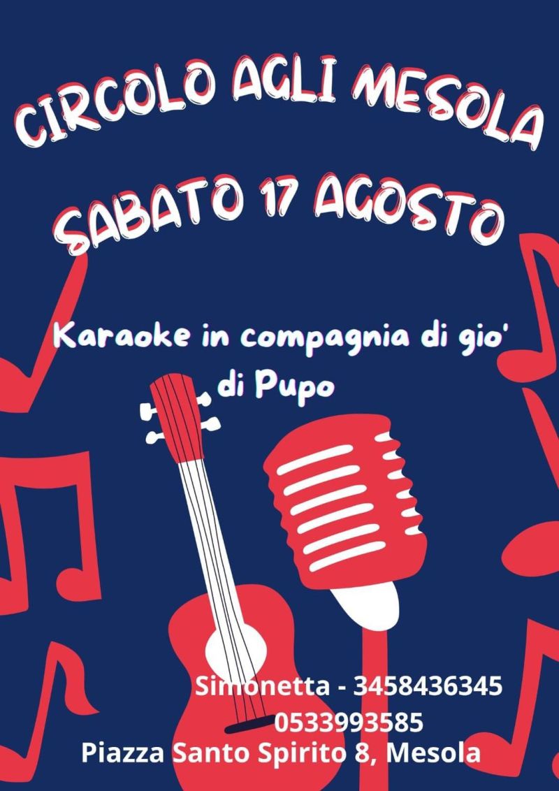 Karaoke in compagnia di giò di Pupo - Circolo Acli Mesola (FE)