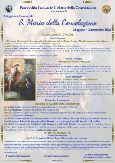 Festeggiamenti in onore di S. Maria della Consolazione - Acli Catania (CT)