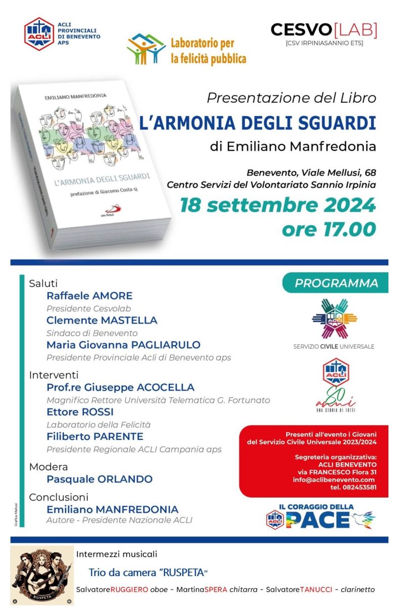 Presentazione del libro &quot;L&#039;armonia degli sguardi&quot; - Acli Benevento (BN)